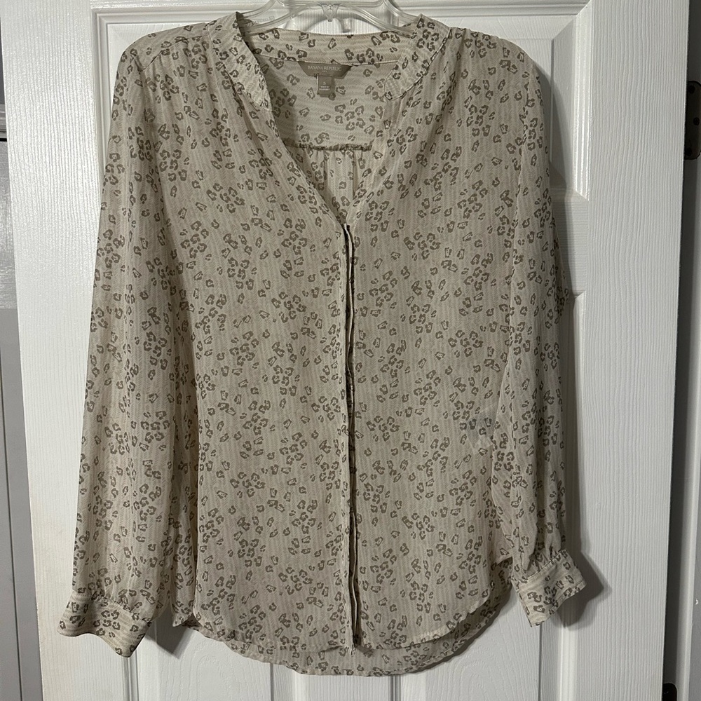 Banana Republic Sheer Animal Print Blouse